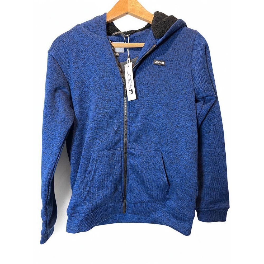 Joes blue zip up hoodie size medium youth NWT Sherpa lined